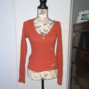 Long Sleeve Orange Top, Size M, Sort of Small